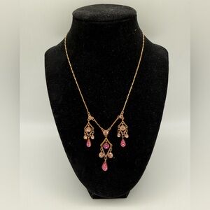Givenchy Necklace with Pink Crystal Rhinestones